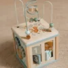 Дървен активен куб Little Dutch Forest Friends със зъбни колела и цифри