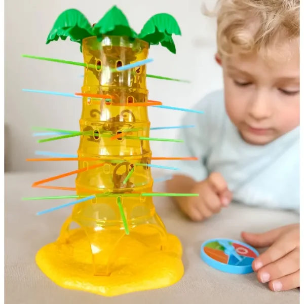 Детска игра за сръчност "Падащи маймунки" - развива координацията ръка-око.