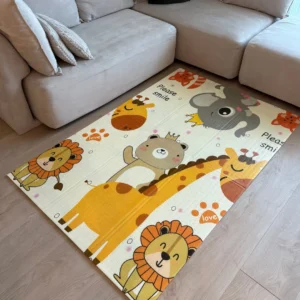 Килимче за игра 120 х 180 Makki сгъваемо водоустойчиво бебешко килимче с животни.