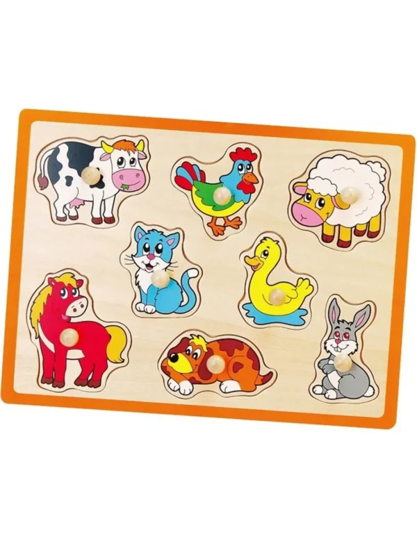 Дървен пъзел с животни