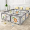 Кошара за бебе 120x120 см Сафари с мрежести стени и вход с цип